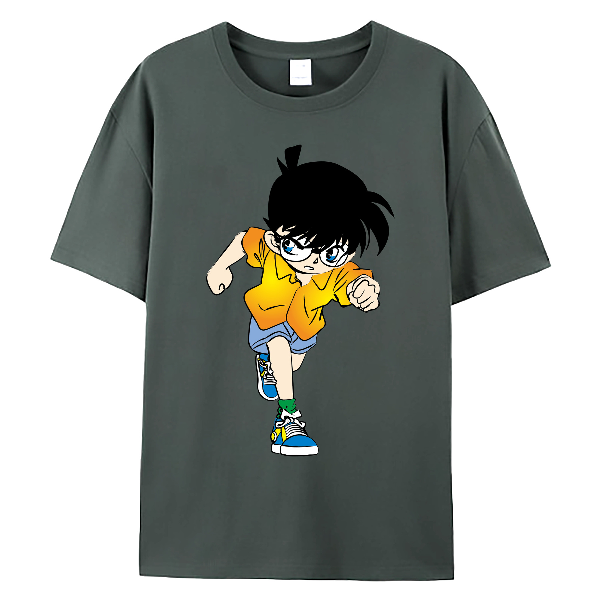 （画像用） 名探偵コナン 江戸川 コナン Detective Conan Conan Edogawa 綿100％ メンズ半袖Tシャツ｜肌触りやわらか＆通気性